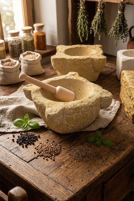 جرن كبة أنتيك حجري – 38 سم